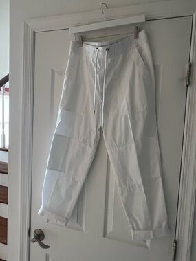 James Perse White Cropped Drawstring Pants
